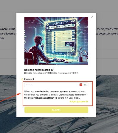 reset password